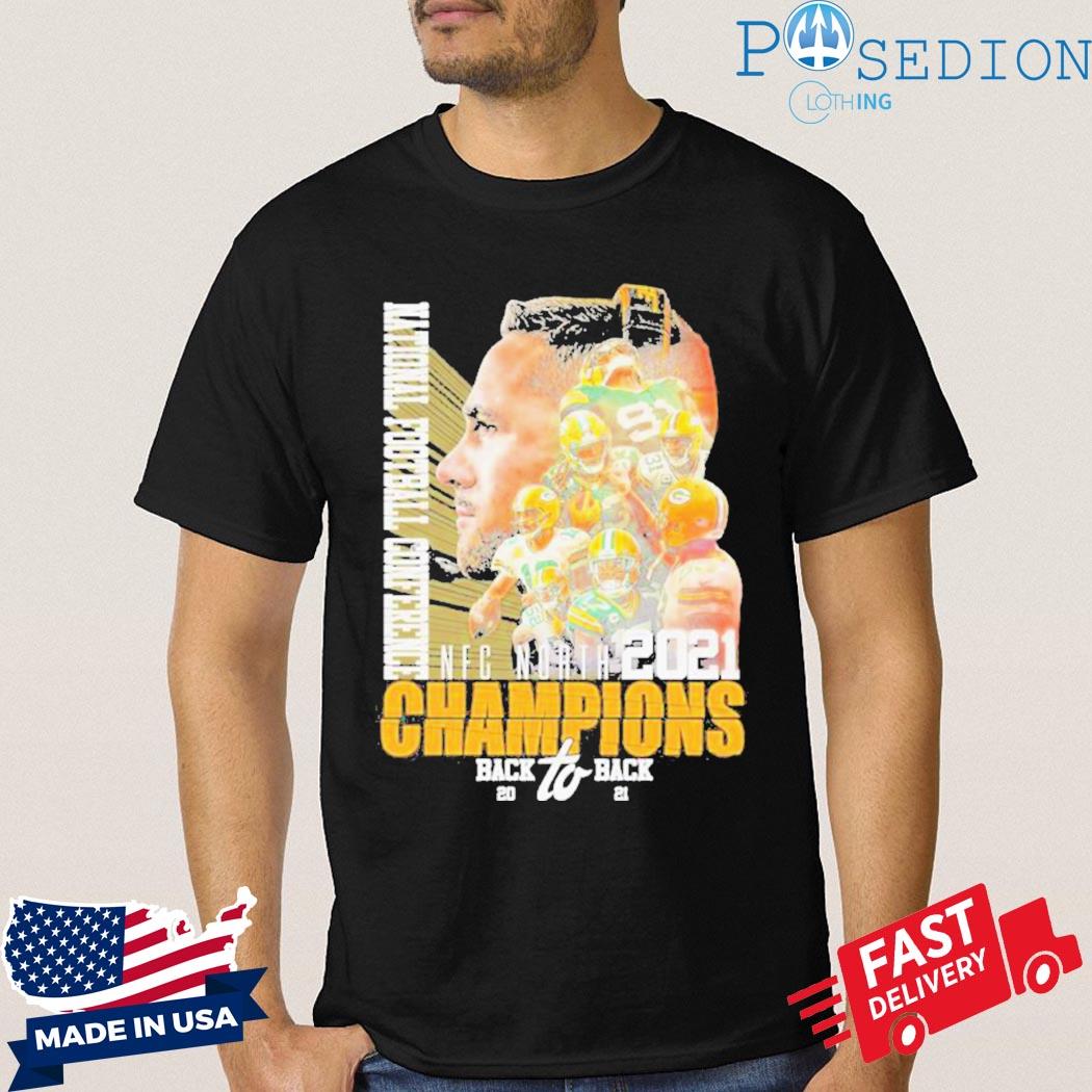 Funny green bay packers national football conference NFC north 2021  champions back to back shirt