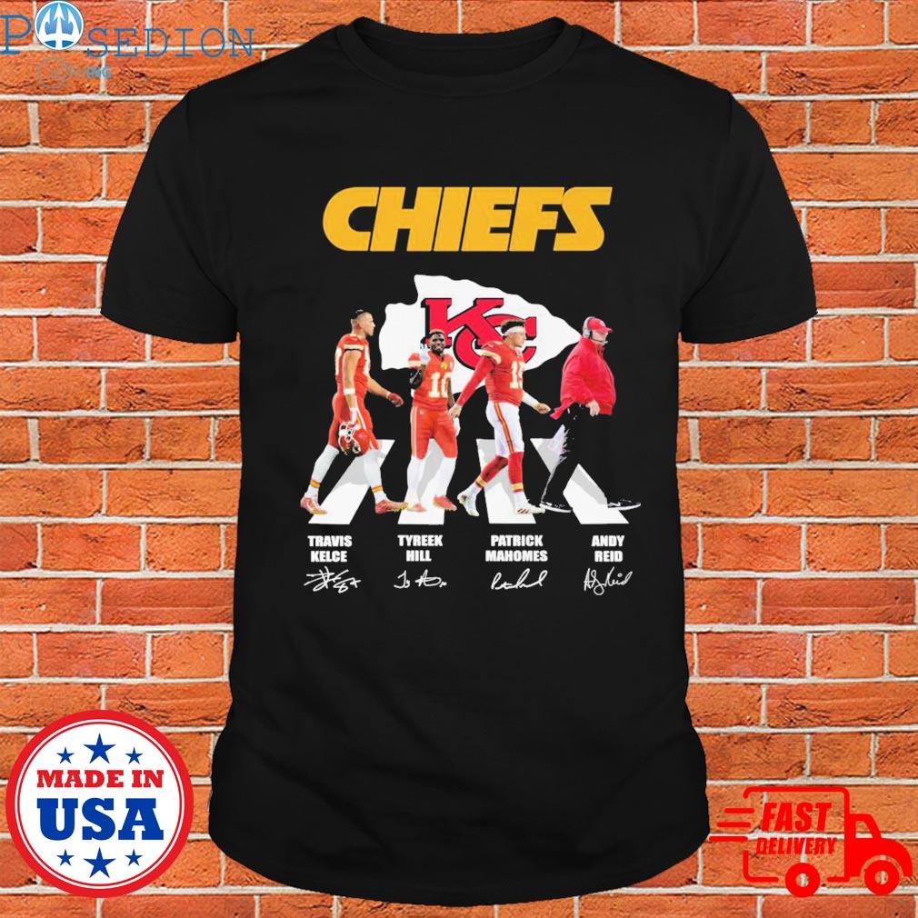 Kansas City Chiefs Abbey Road Patrick Mahomes Tyreek Hill signatures shirt