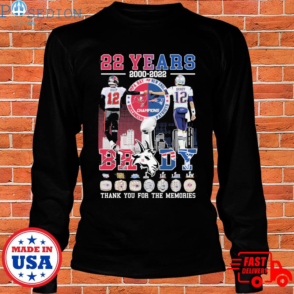 22 years 2000-2022 Tom Brady thank you for the memories T-shirt