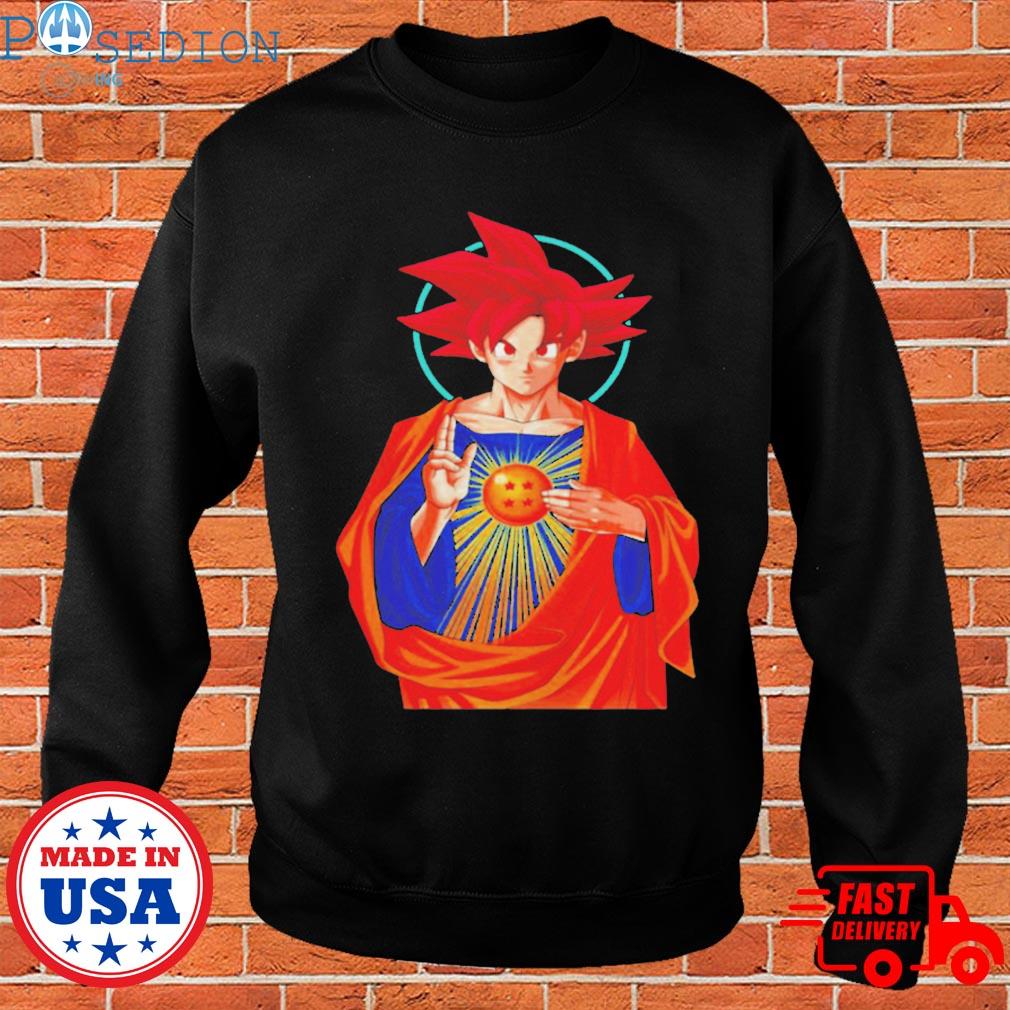 Official Goku super saiyan god Jesus christ T-shirt, hoodie, sweater ...