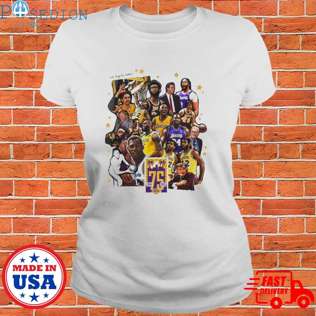 Official Los Angeles Lakers 75th Anniversary 1948-2023 Shirt, hoodie,  sweater, ladies v-neck and tank top