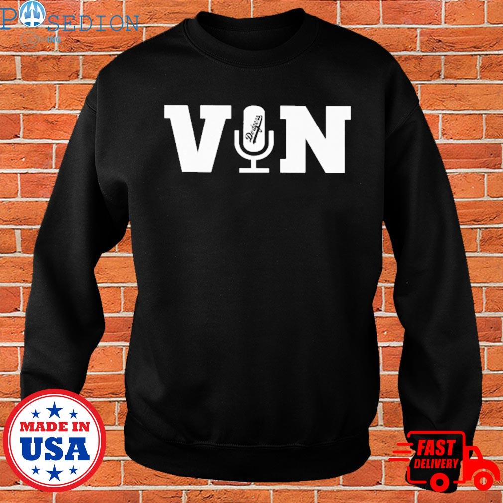 Vin Scully microphone T-shirt, hoodie, sweater, long sleeve and tank top