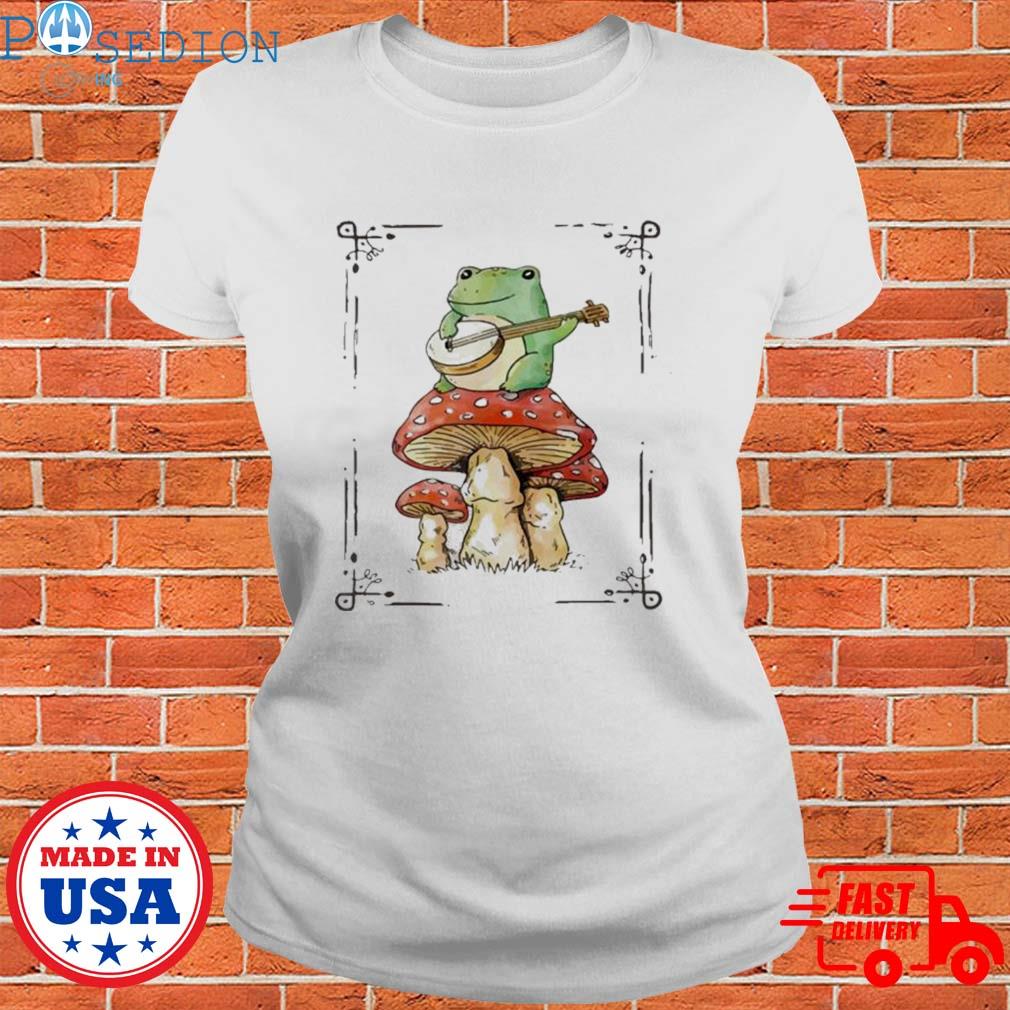 Cottagecore Aesthetic Cute Tee T-Shirt Frog on Mushroom