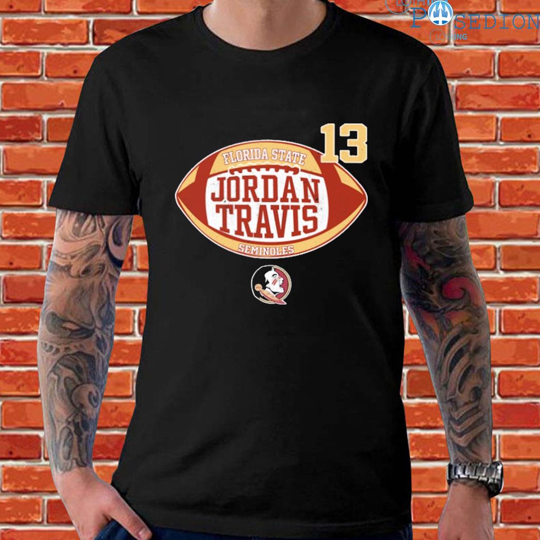 Retro Brand Men's Florida State Seminoles Jordan Travis #13 Garnet T-Shirt, XXL, Red