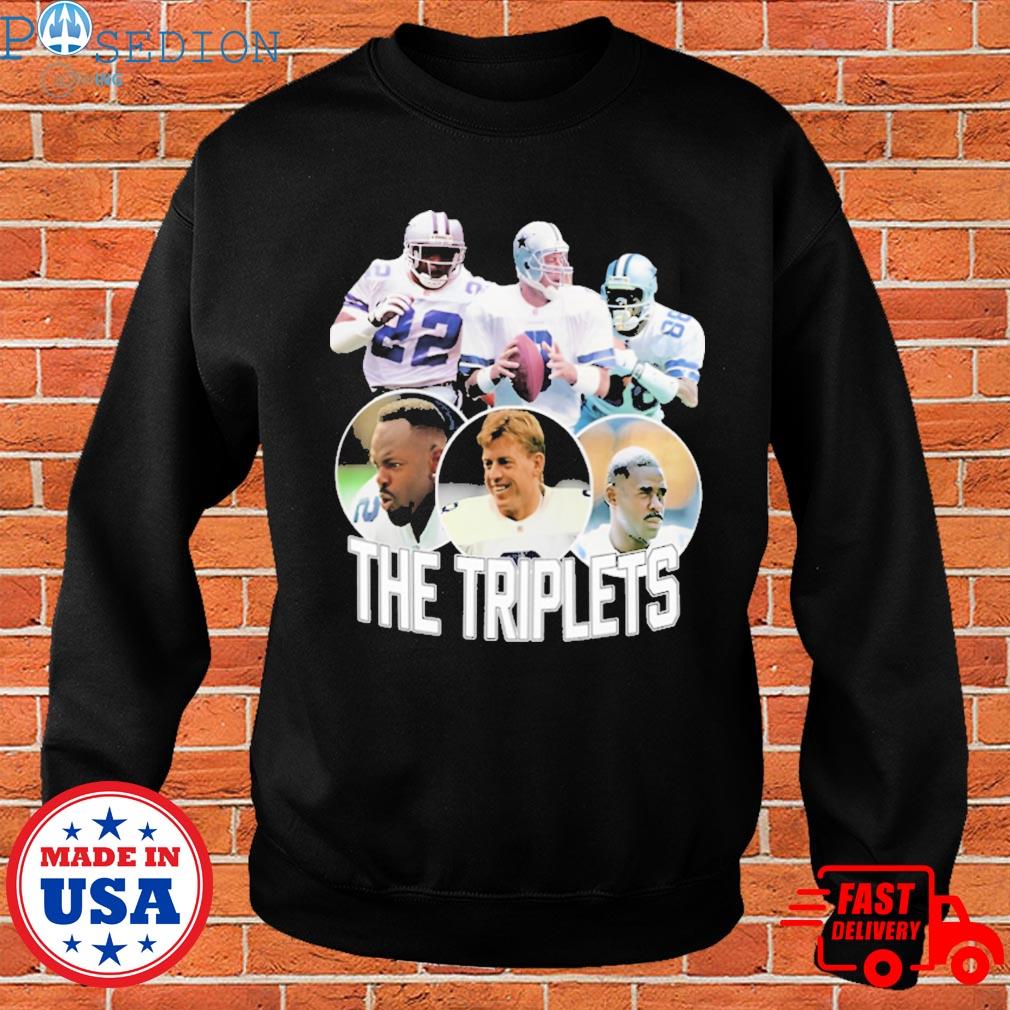 The triplets emmitt smith troy aikman and michael irvin shirt, hoodie,  sweater, long sleeve and tank top