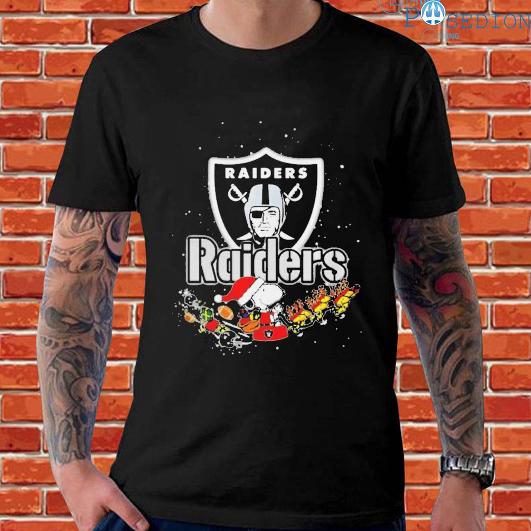 Oakland Raiders Santa Snoopy Wish You A Merry Christmas Shirt