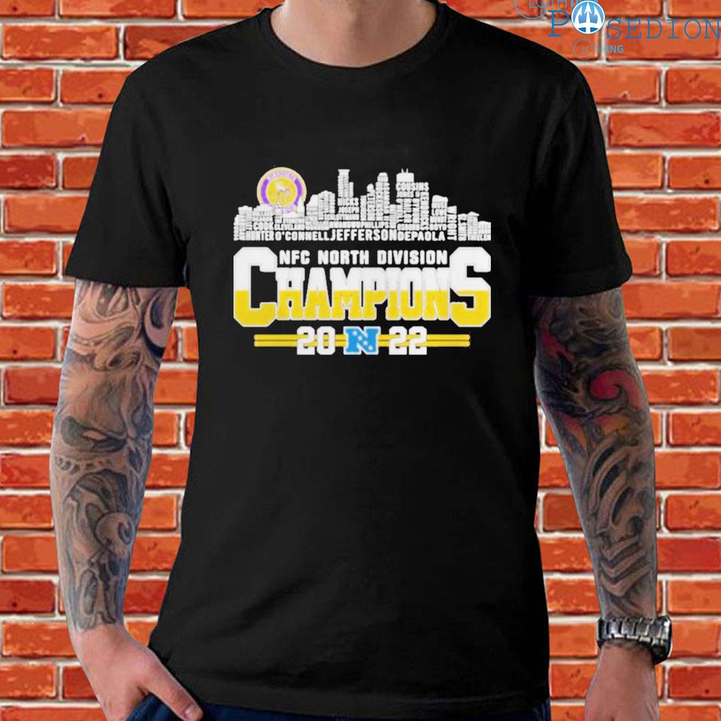 Minnesota Vikings players names 2022 NFC North Division city skyline Shirt