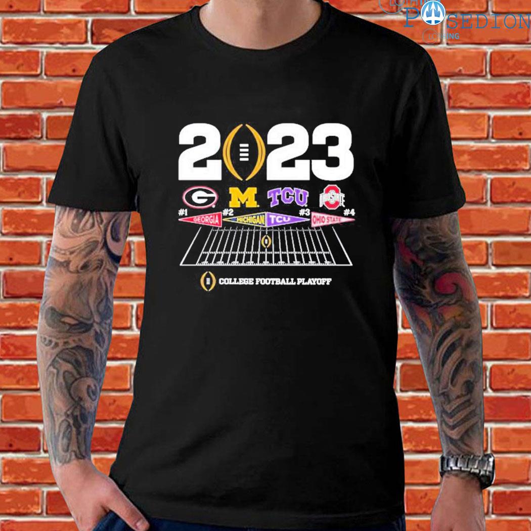 2022-2023 College football playoff Georgia Michigan TCU Ohio State football  helmet logo T-shirt, hoodie, sweater, long sleeve and tank top