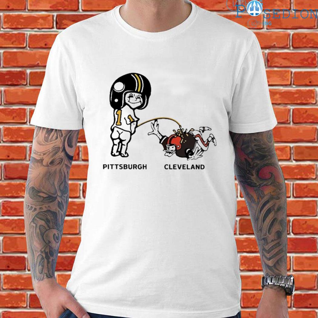 Official browns piss on Pittsburgh Steelers pee Cleveland T-shirt