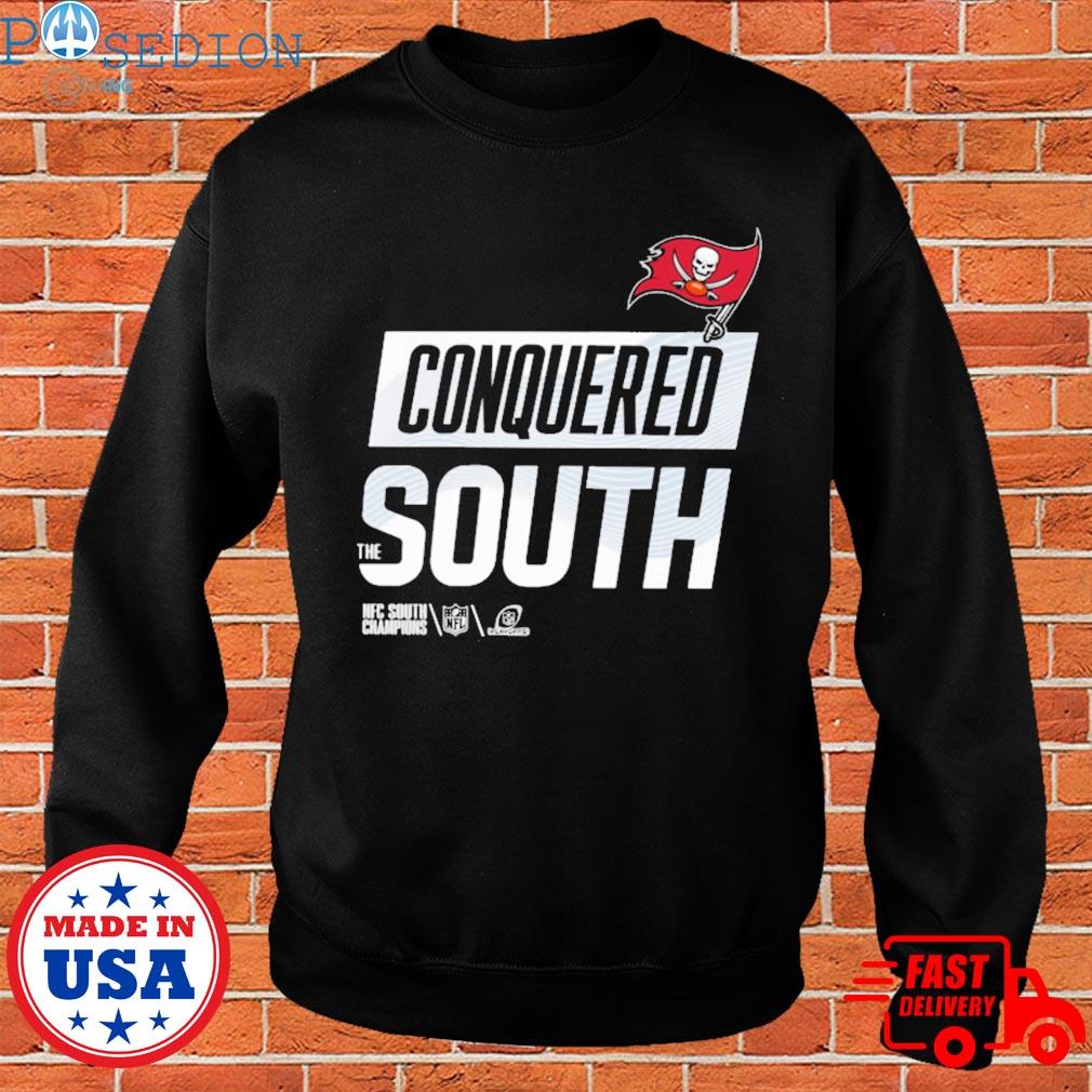 Official conquered the south NFC south champions tampa bay buccaneers  T-shirt, hoodie, sweater, long sleeve and tank top