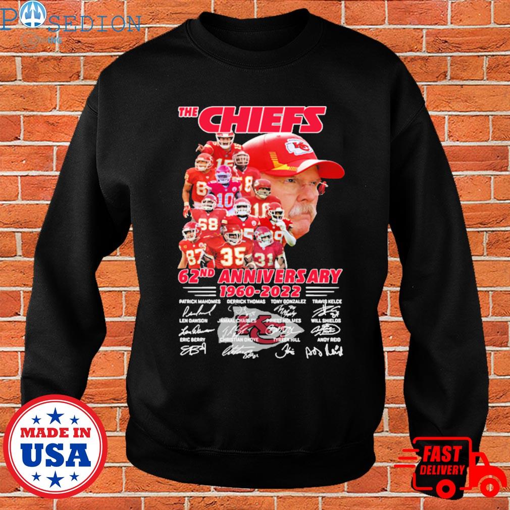 Kansas City Chiefs 62nd anniversary 1960-2022 black t-shirt