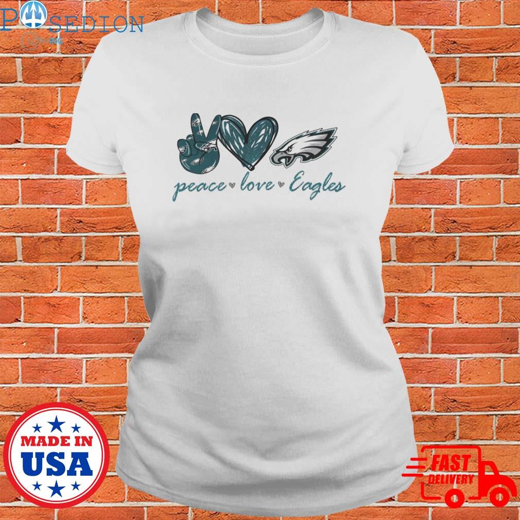 Peace Love Philadelphia Eagles T-Shirt For Women - Personalized