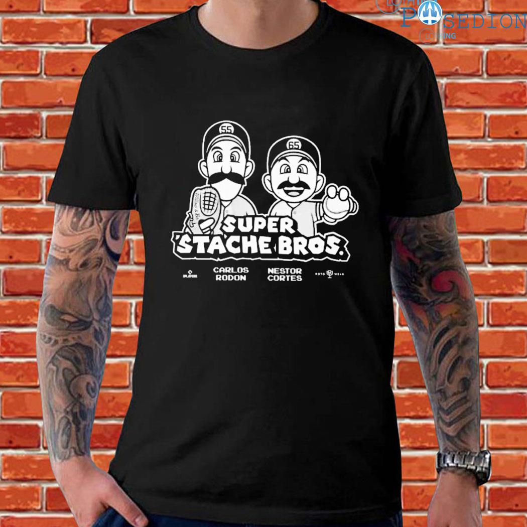 Official super 'stache Bros carlos rodon nestor cortes T-shirt, hoodie,  sweater, long sleeve and tank top