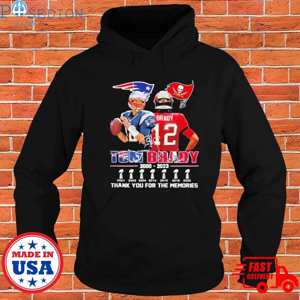 Tom Brady 2000 2023 Thank You For The Memories t-Shirt, hoodie