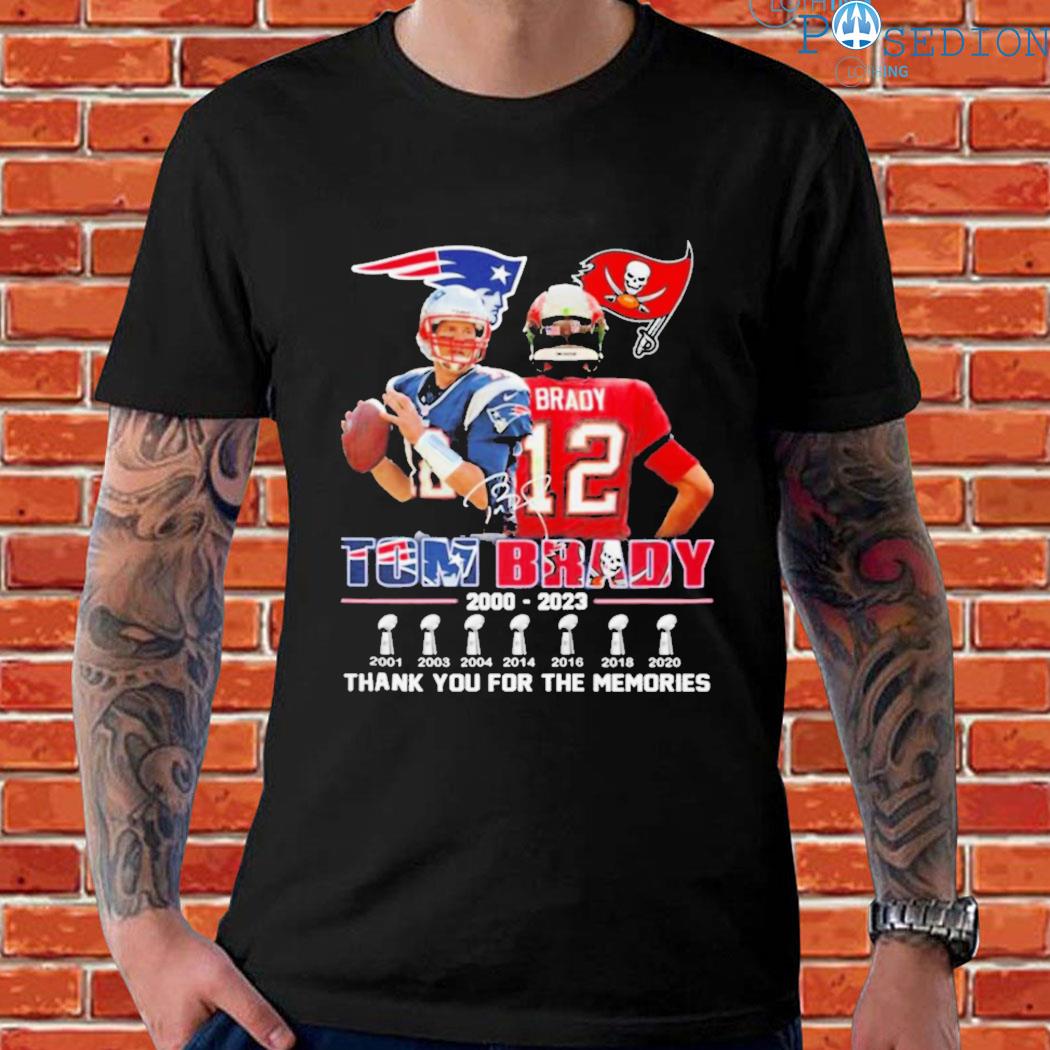 Tom Brady 2000 2023 thank you for the memories signatures shirt - Peanutstee