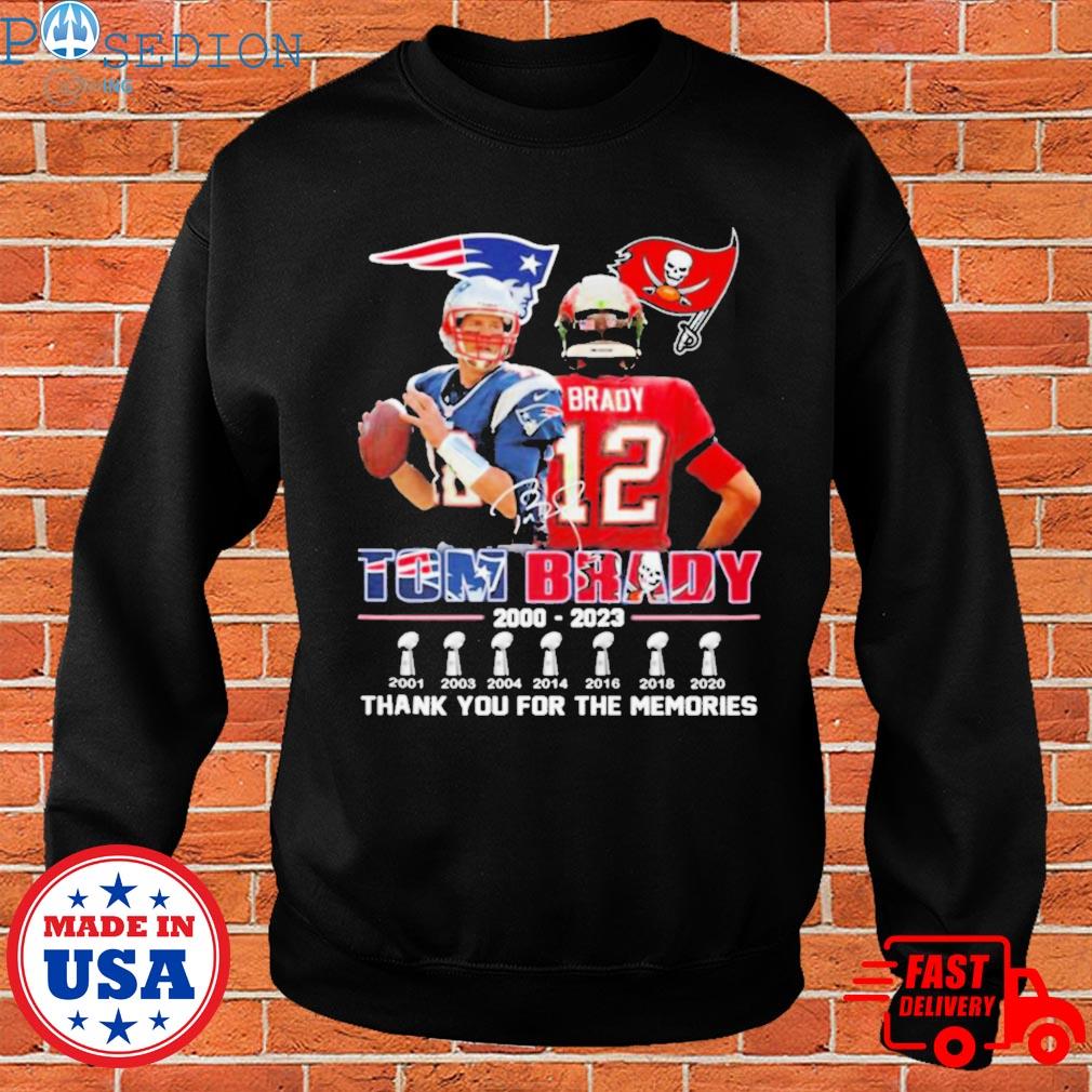 Tom Brady 2000 2023 Thank You For The Memories t-Shirt, hoodie