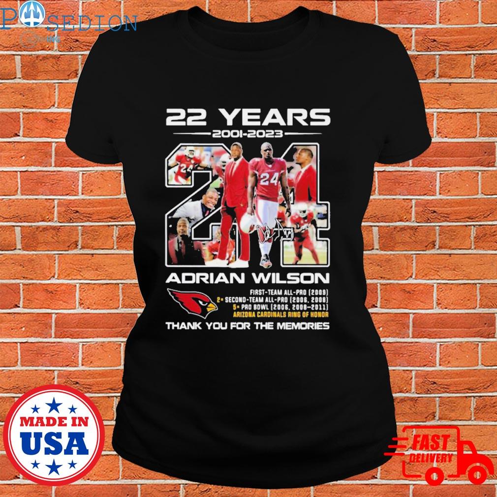 22 Years 2001 2023 Adrian Wilson Arizona Cardinals Thank You For The  Memories Signature T-Shirt - Trending Tee Daily in 2023