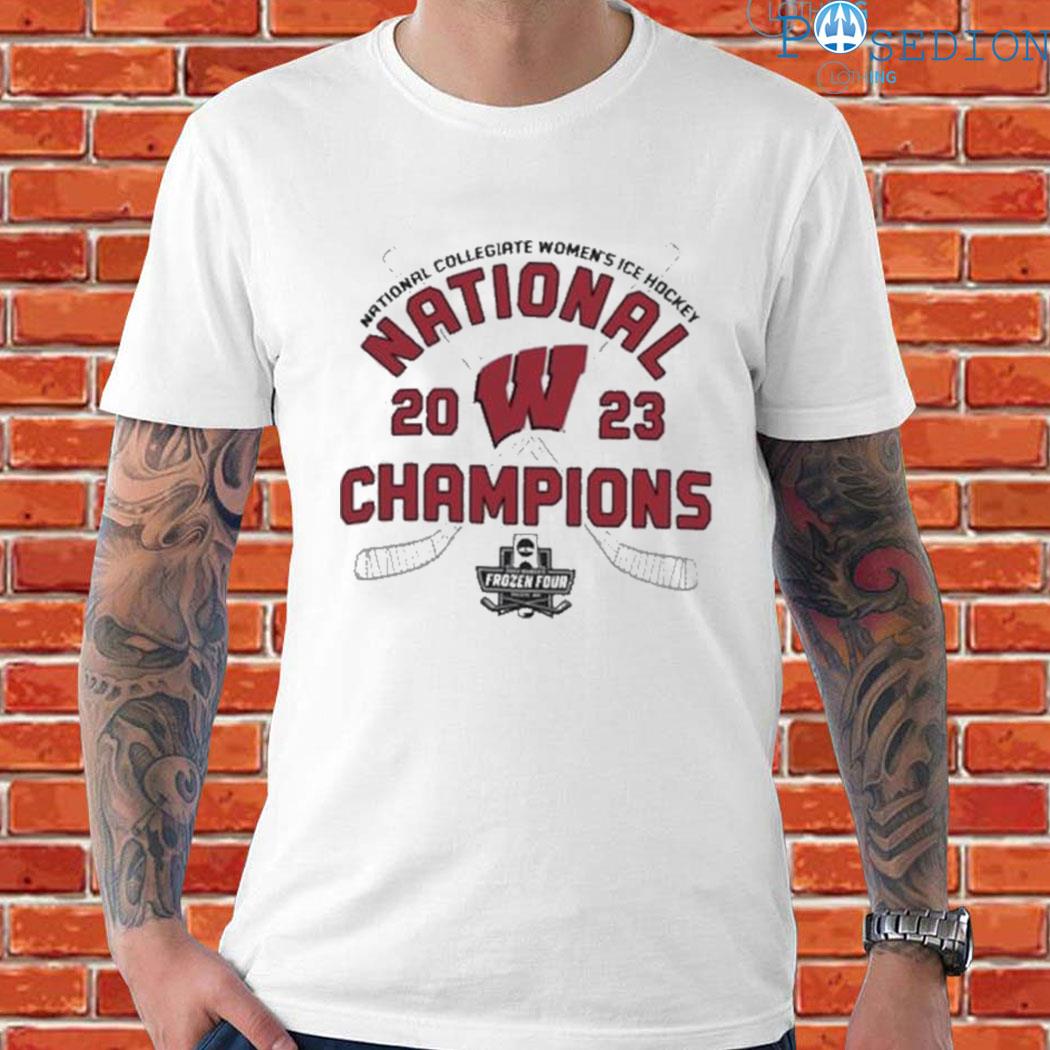 Champion White Wisconsin Badgers 2023 NCAA Women's Ice Hockey National  Champions Locker Room T-Shirt