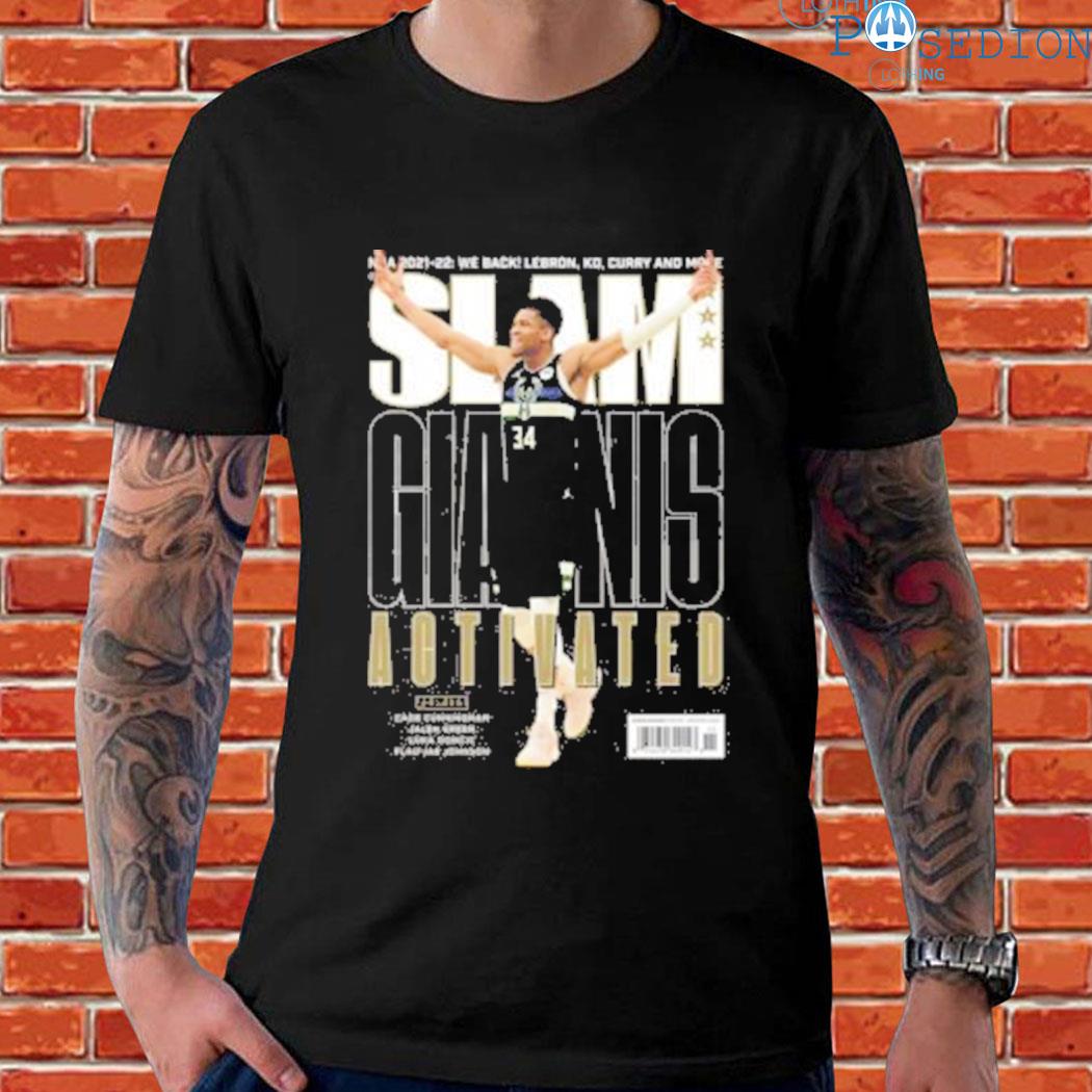 Giannis Antetokounmpo Milwaukee Bucks Slam Cover Tee Shirt NBA
