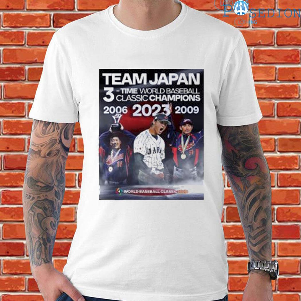 Official japan baseball 3 time 2006 2009 2023 world baseball classic  champions T-shirt, hoodie, sweater, long sleeve and tank top