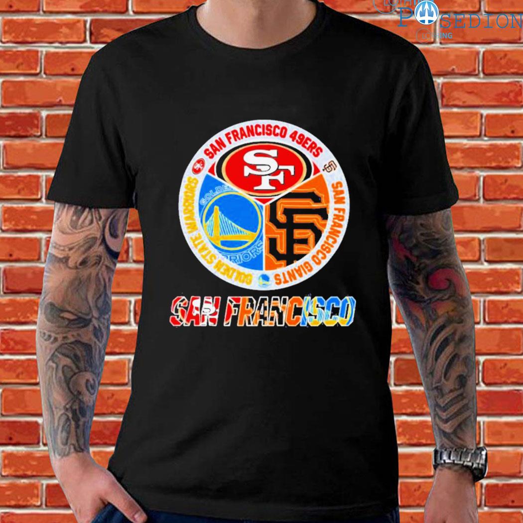 San Francisco 49ers Warriors Giants teams logo 2023 T-shirt