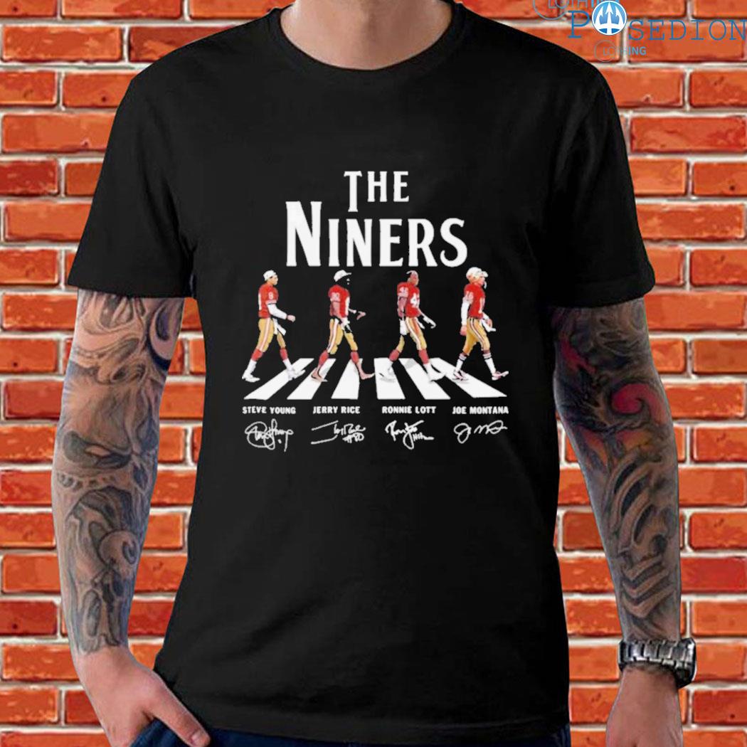 The Niners San Francisco 49ers Abbey Road Signatures 2023 T-shirt,Sweater,  Hoodie, And Long Sleeved, Ladies, Tank Top