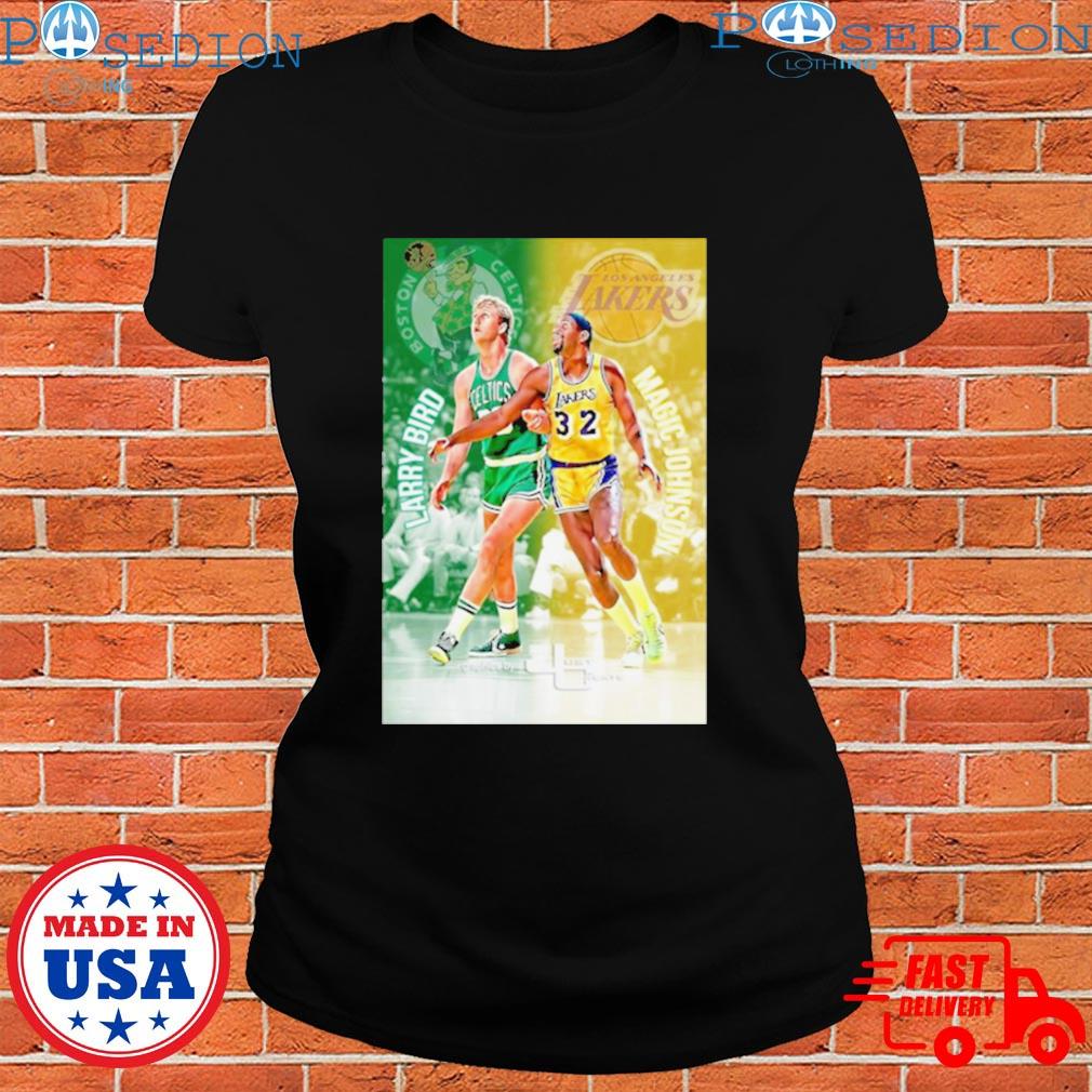 Boston Celtics vs Los Angeles Lakers Larry Bird and Magic Johnson t-shirt -  Yesweli