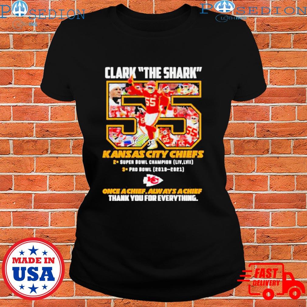 Clark The Shark 55 Kansas City Chiefs thank you for the memories shirt