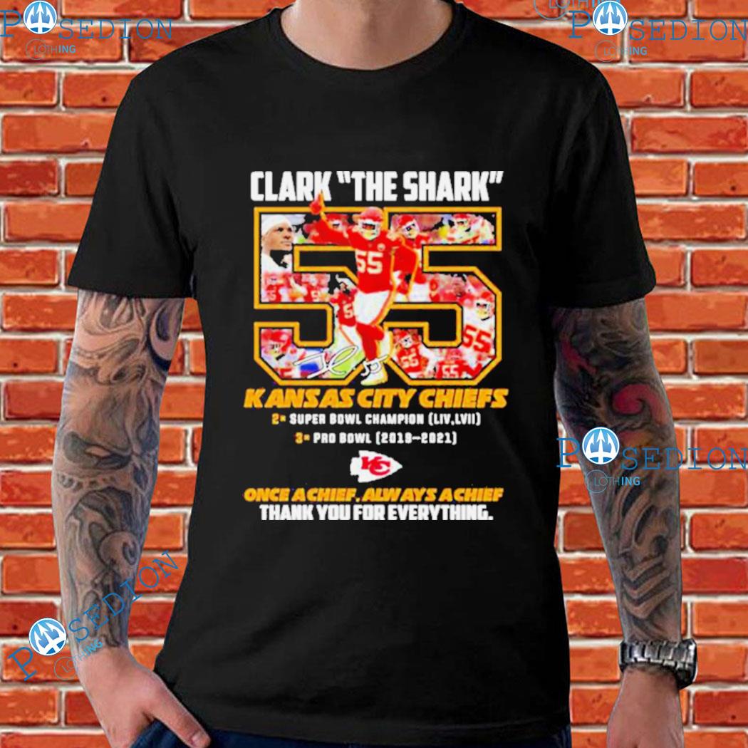 Clark The Shark 55 Kansas City Chiefs thank you for the memories shirt