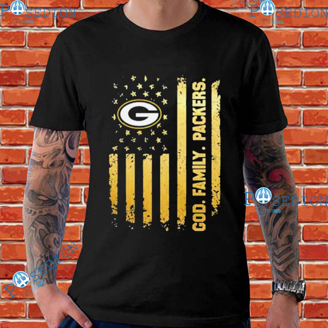 Green Bay Packers Shirt God First Family Second - High-Quality Printed Brand