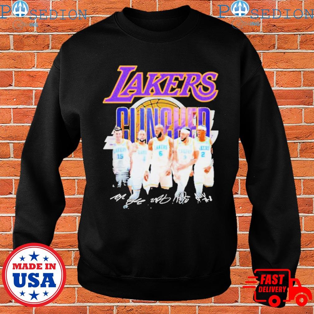 Los angeles Lakers team clinched 2023 NBA playoffs signatures T-shirt,  hoodie, sweater, long sleeve and tank top