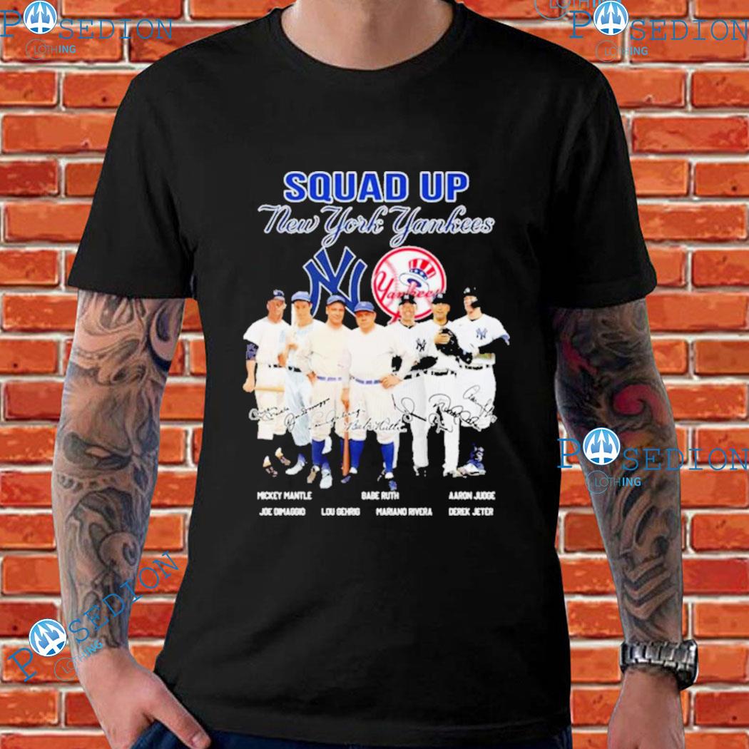Squad up new york yankees mickey mantle babe ruth aaron judge