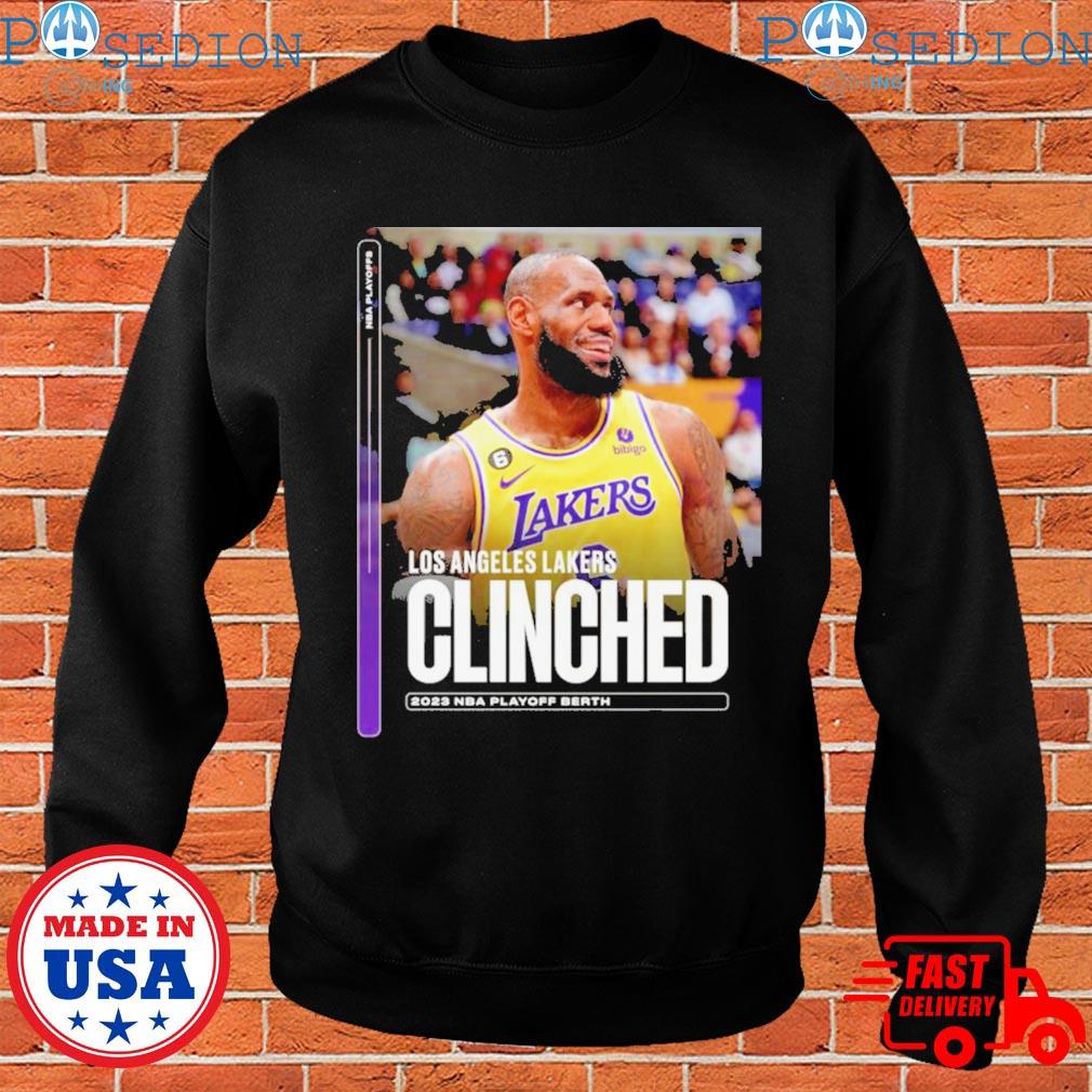 Official The los angeles lakers clinched 2023 nba playoffs berth shirt,  hoodie, sweater, long sleeve and tank top