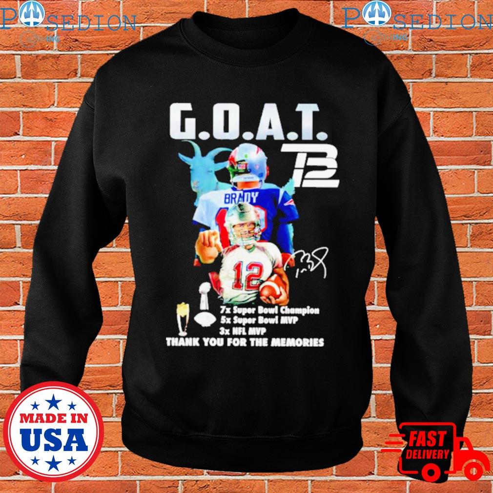 Tom Brady Goat Mvp Thank You For The Memories Signature Shirt