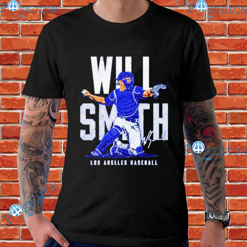 Will Smith Los Angeles Dodgers baseball name blocks t-shirt - Yesweli