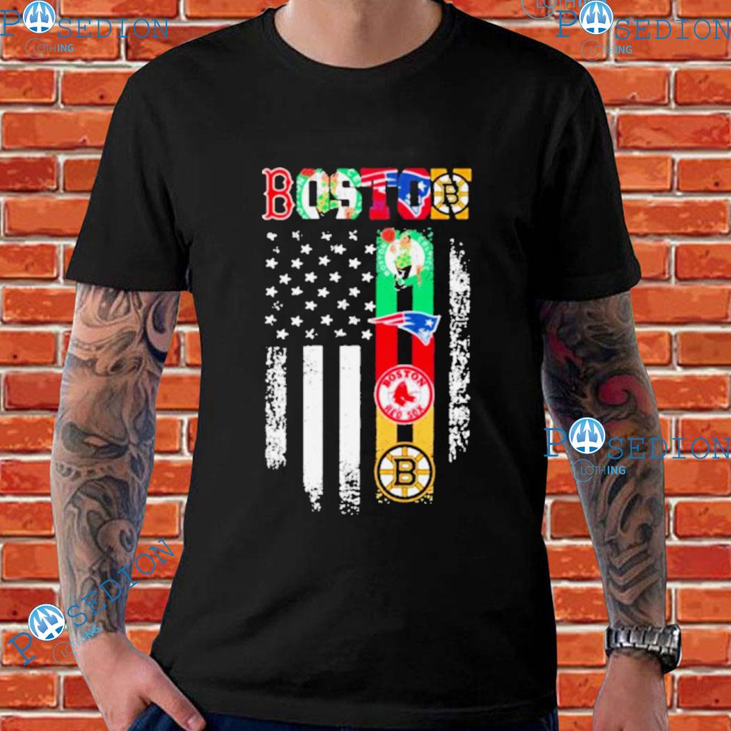 American flag Boston red sox Boston Bruins Boston celtics and new england Patriots  T-shirt, hoodie, sweater, long sleeve and tank top