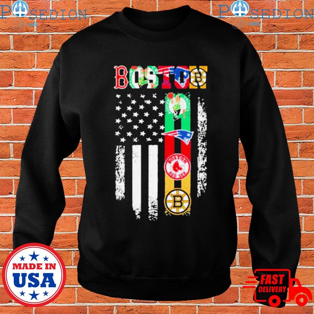 American flag Boston red sox Boston Bruins Boston celtics and new england Patriots  T-shirt, hoodie, sweater, long sleeve and tank top
