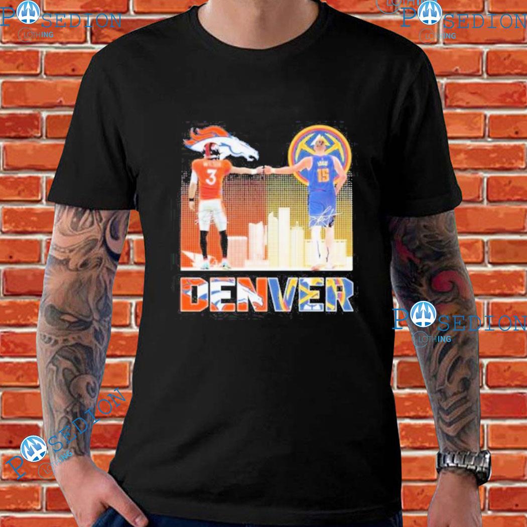 Denver Broncos Russell Wilson And Denver Nuggets Nikola Jokic Signatures  shirt, hoodie, longsleeve, sweatshirt, v-neck tee