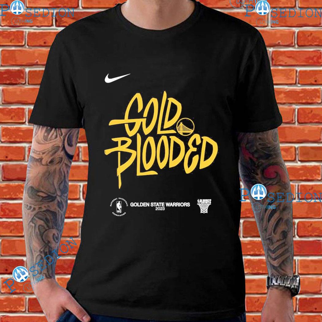 Gold Blooded Logo Shirt, 2023 Nba Playoffs T Shirt - High-Quality