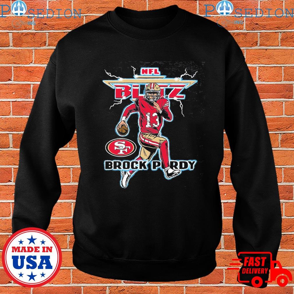 Buy San Francisco 49ers Brock Purdy Homage Black NFL Blitz Player Tri-Blend  Shirt For Free Shipping CUSTOM XMAS PRODUCT COMPANY