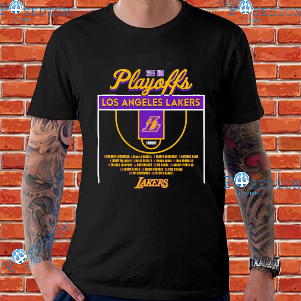 Los Angeles Lakers Stadium Essentials Unisex 2023 Nba Playoffs Roster Shirt