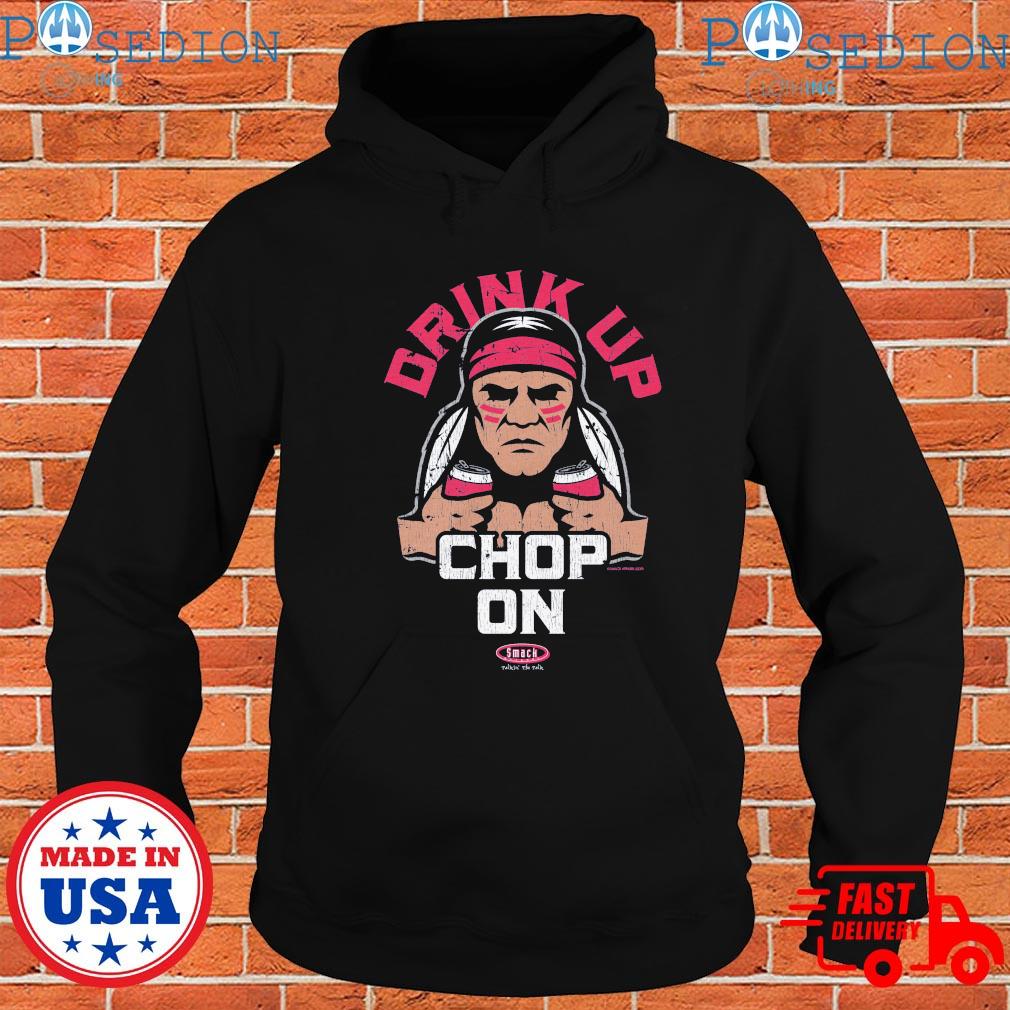 Atlanta Baseball Fans - Drink Up Chop on Shirt Medium / Navy