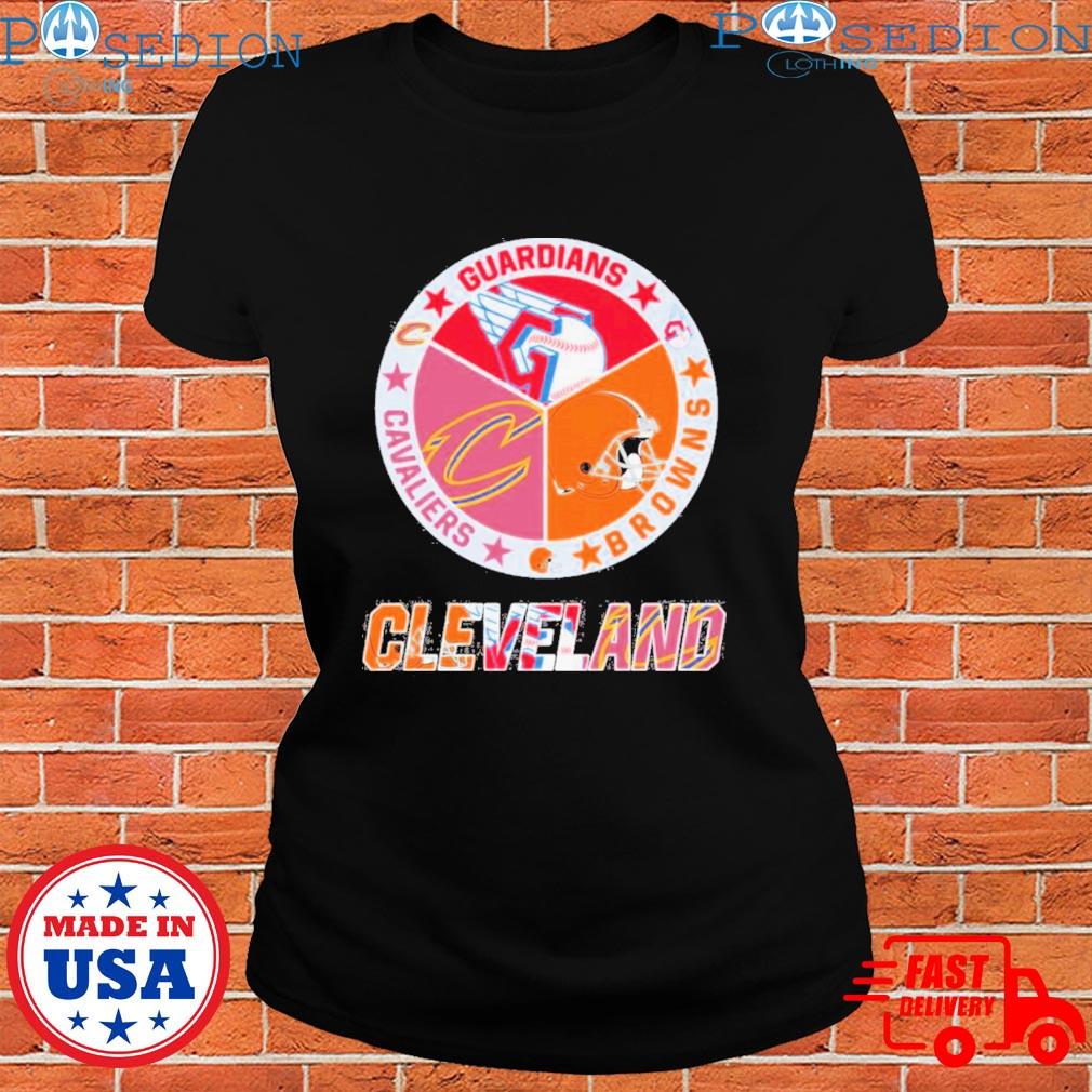 Cleveland Browns Guardians Cavaliers 3 teams sports circle logo shirt,  hoodie, sweater, long sleeve and tank top