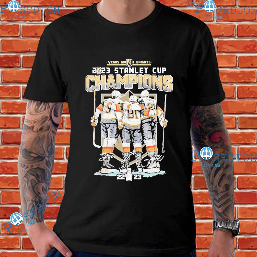 Jack Eichel Jonathan Marchessault And Shea Theodore 2023 Stanley Cup  Champions Signatures Shirt, hoodie, sweater, long sleeve and tank top