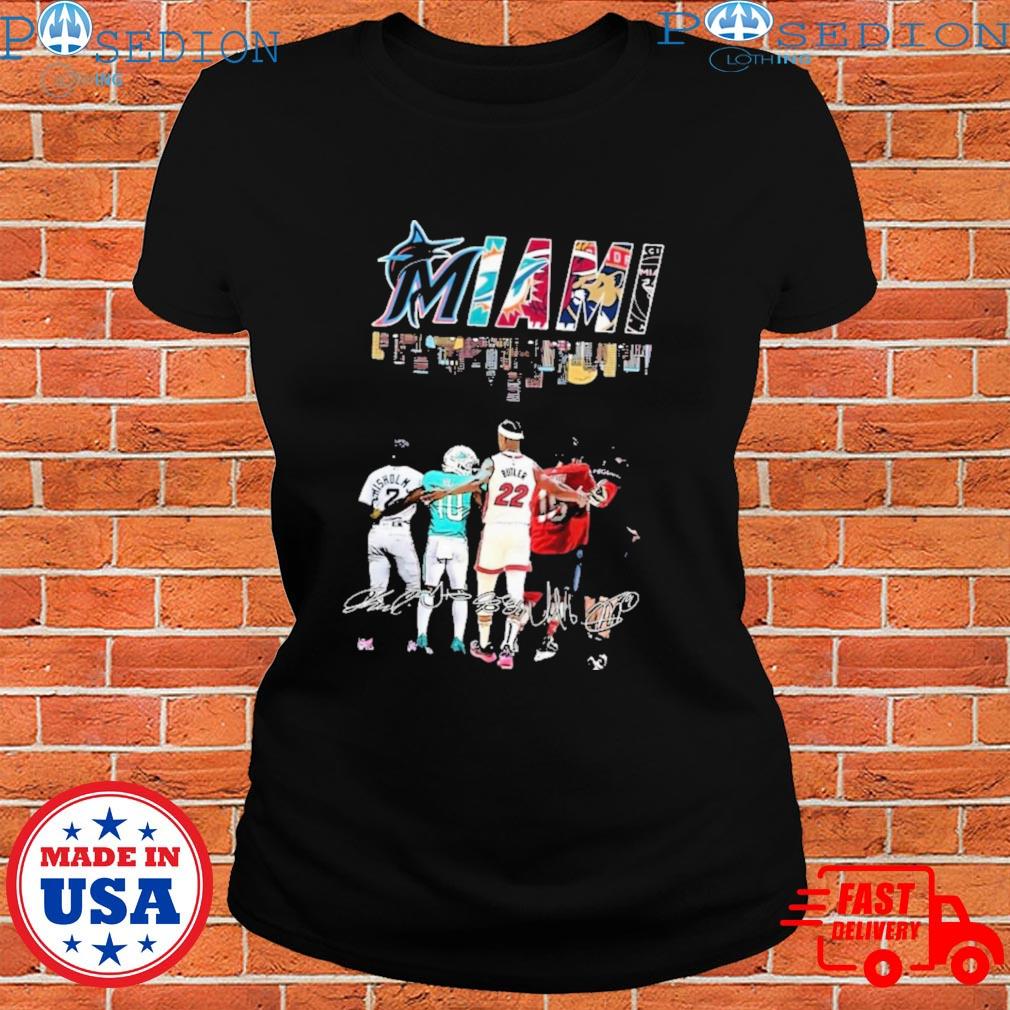 Miami Heat Dolphins Hurricanes Panthers Inter Miami Marlins T-Shirt -  Growkoc