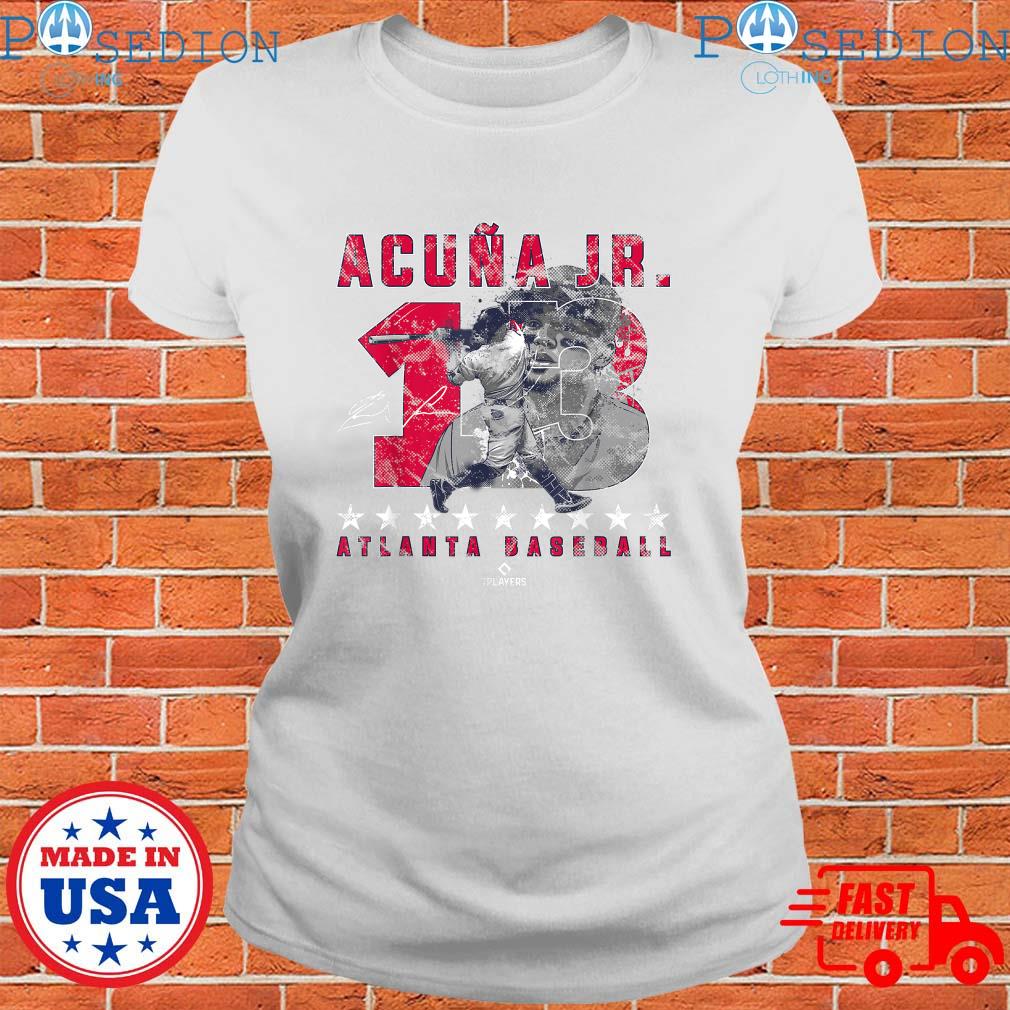Atlanta Braves Ronald Acuna Jr. Men's Premium T-Shirt - Tri Gray - Atlanta | 500 Level Major League Baseball Players Association (MLBPA)