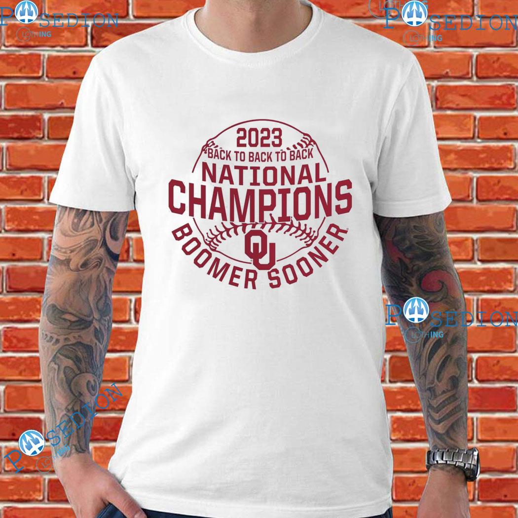 2023 Softball Champions 3 Peat Oklahoma Sooners Red Design Hoodie