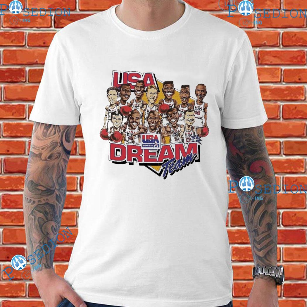 90s dream team usa basketball vintage dream team 1992 NBA T-shirts