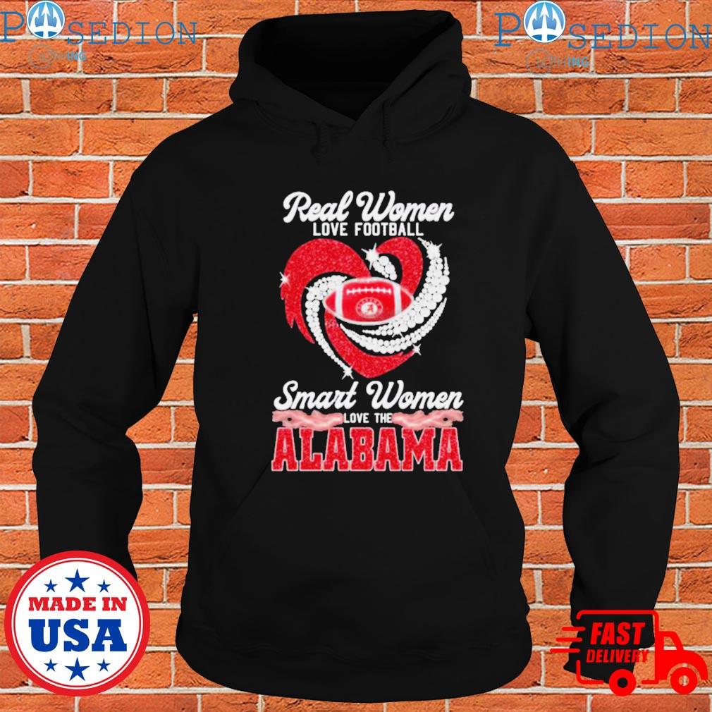 Real women love football smart women love the Alabama heart logo T-shirt,  hoodie, sweater, long sleeve and tank top