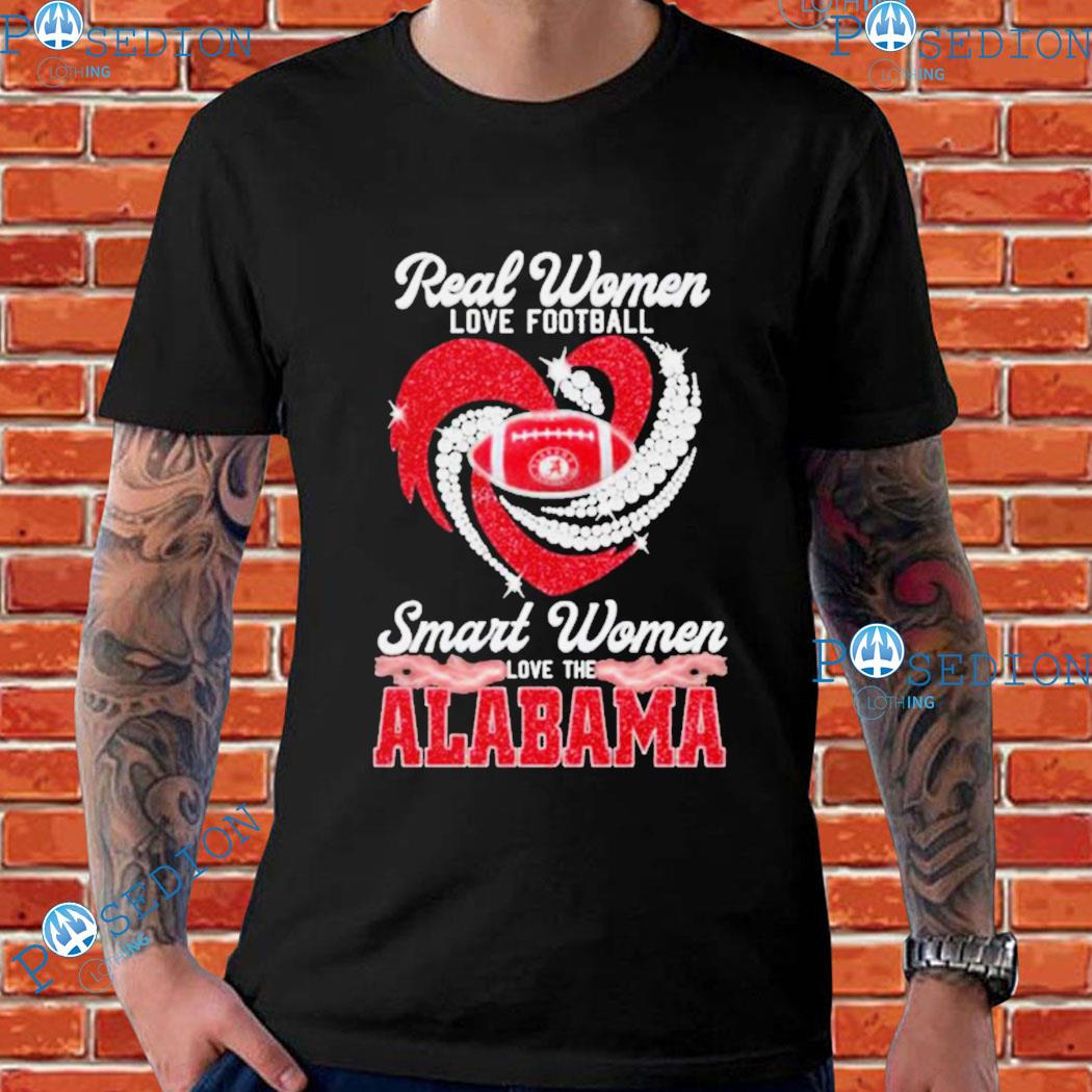 Real women love football smart women love the Alabama heart logo T-shirt,  hoodie, sweater, long sleeve and tank top